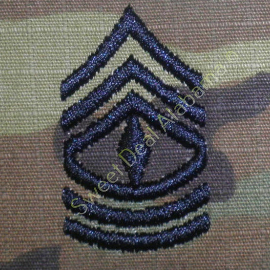 U.S. Army E7 Sergeant 1st Class OCP Rank Insignia, Multi-Camo, 2x2, Hook-n-Loop