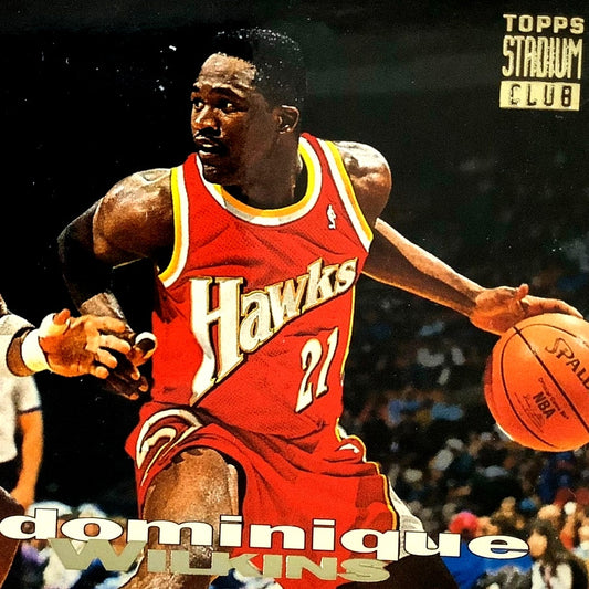 Dominique Wilkins, Hawks, 1993 Topps Stadium Club Collector's Card 129, EXC