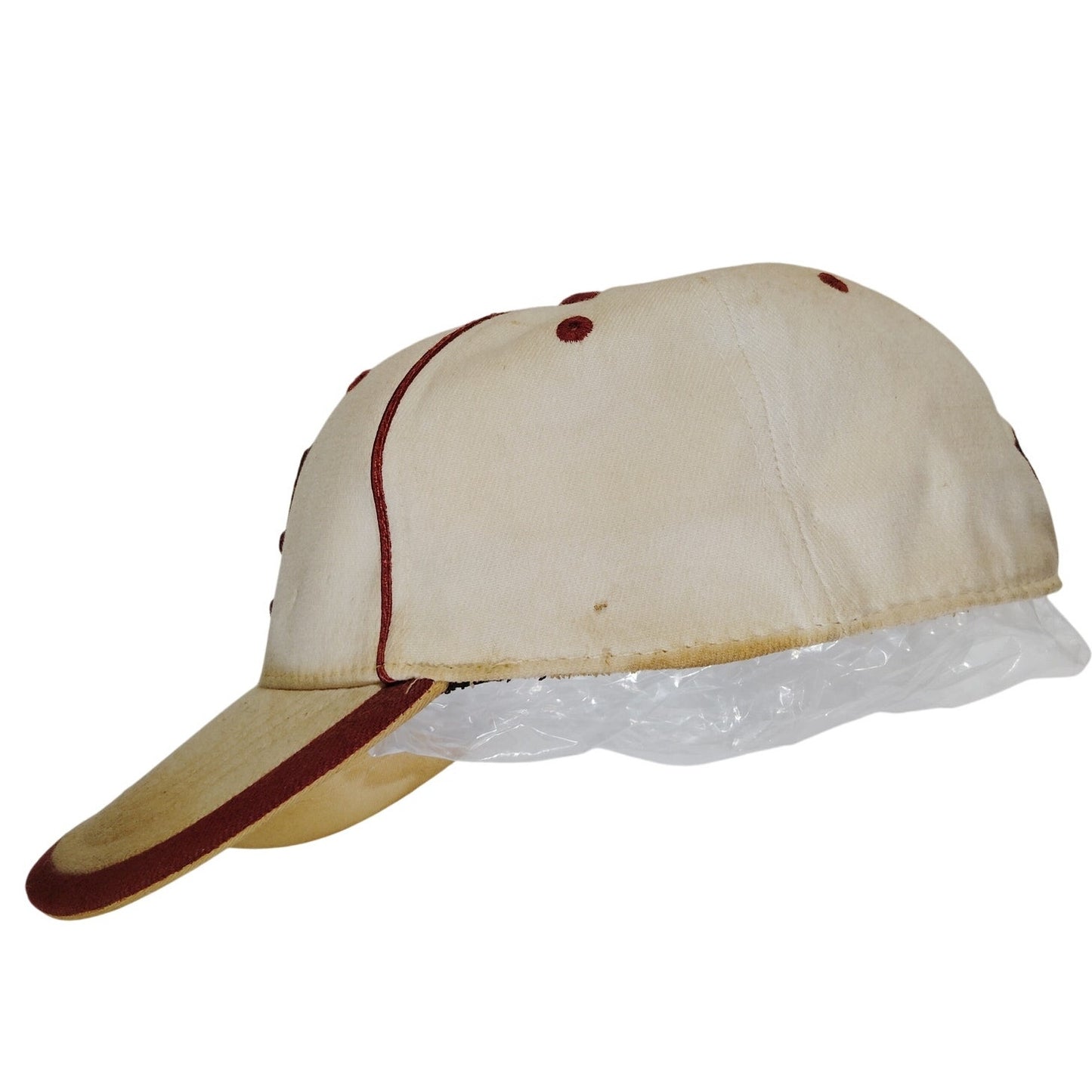 Vintage Top of the World University of Alabama One-Fit Ballcap Embroidered, Stretch Band, Aged White
