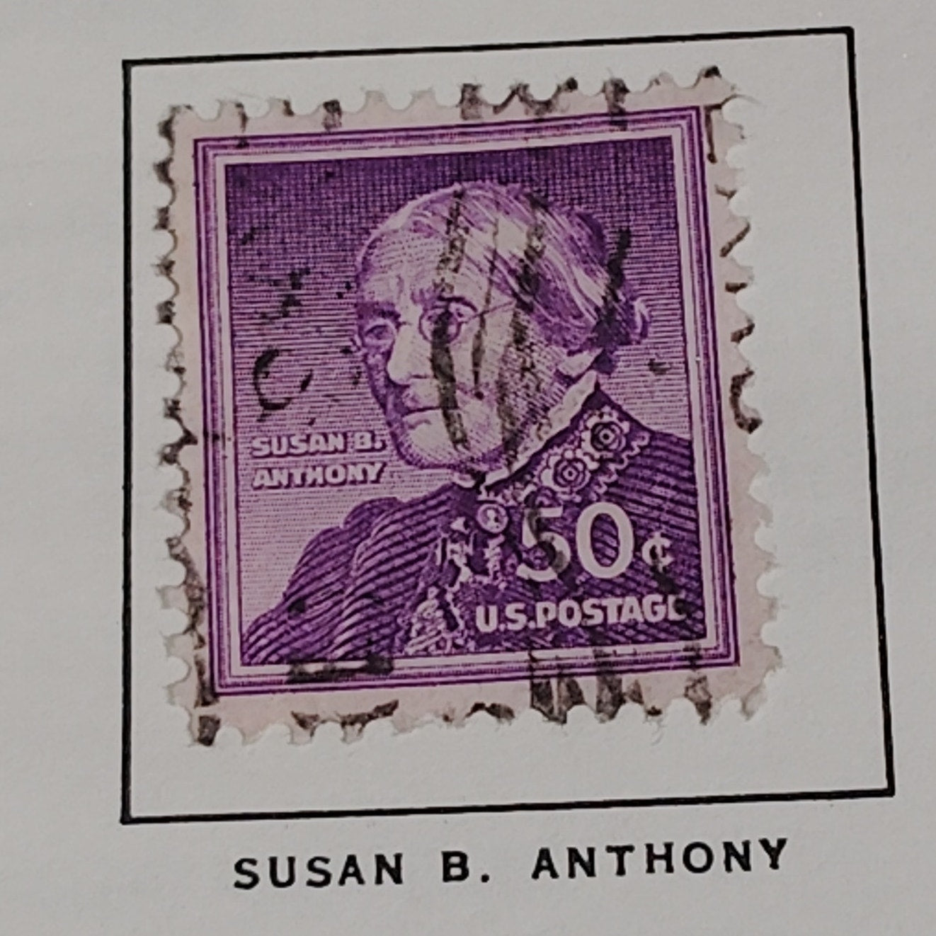1955 50¢ Susan B. Anthony Stamp – Liberty Series – Scott #1051 – Women’s Rights