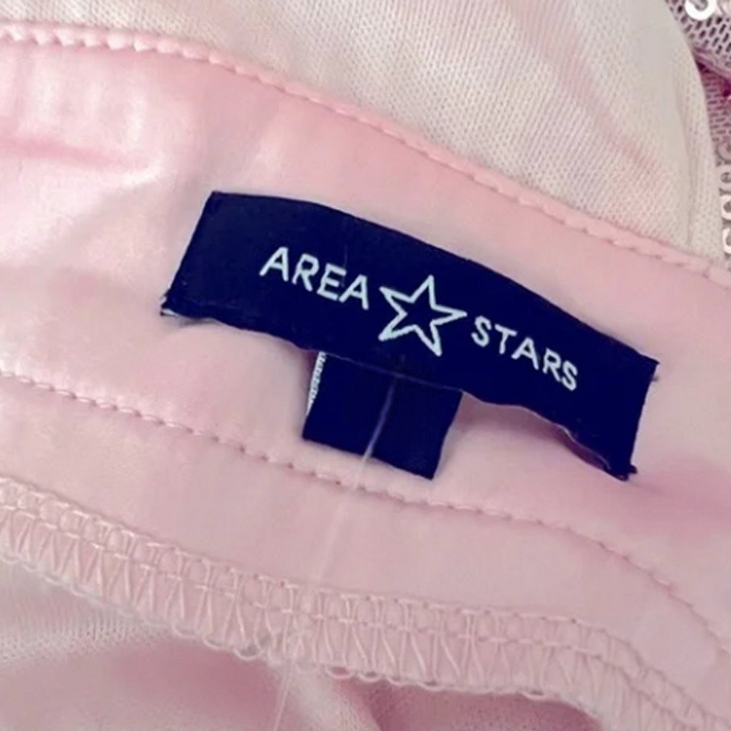 Area Stars Cutout Sequin Mini Dress Pink L
