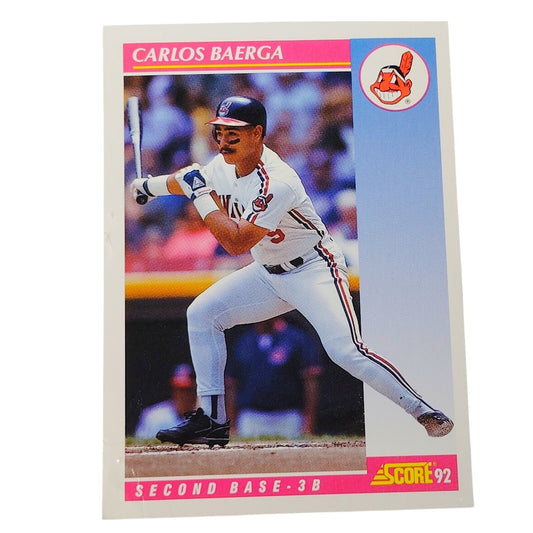 1992 Score Carlos Baerga #128 Cleveland Indians Second Baseman MLB Baseball EX
