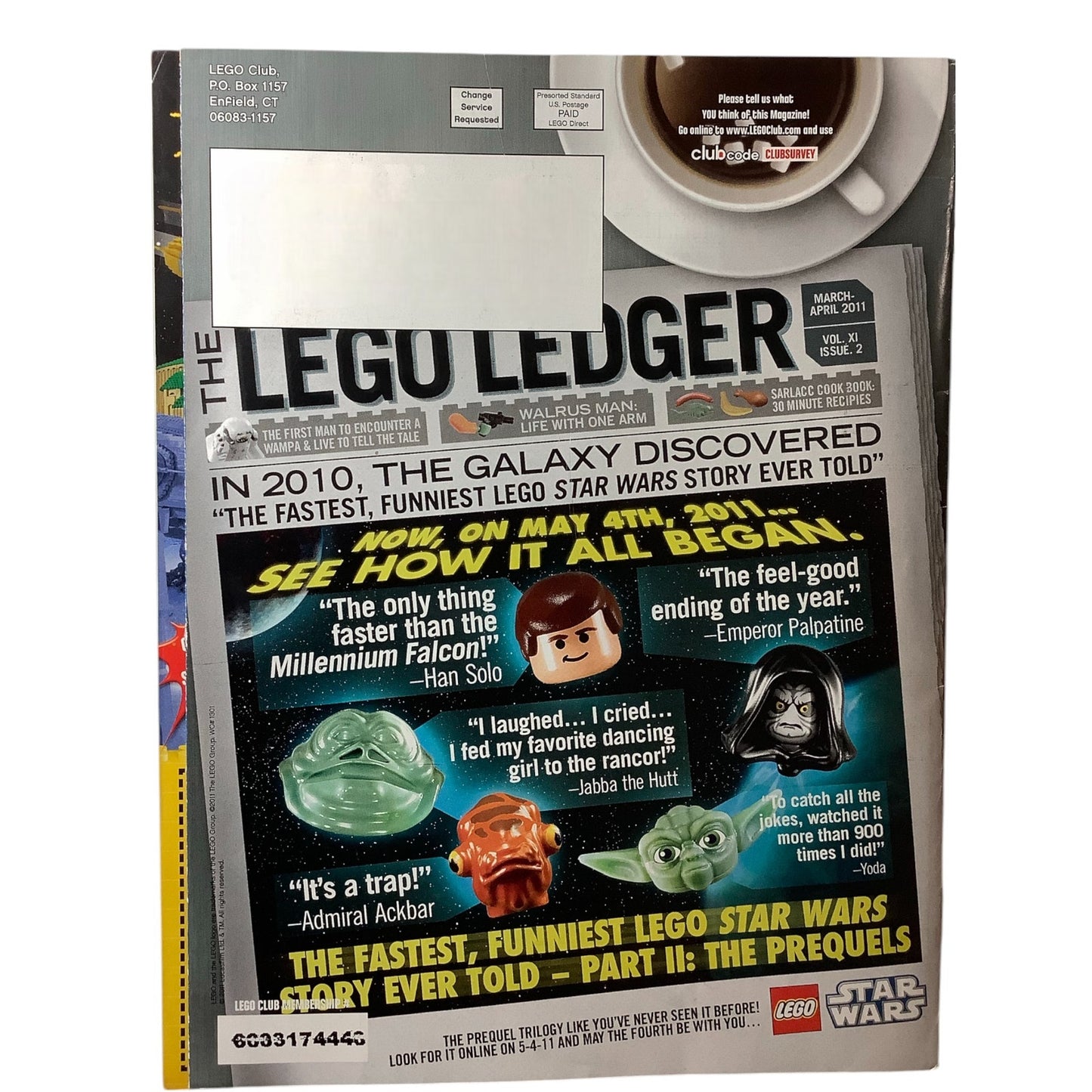 5 x Back Issues Lego Club Magazines, 5  issues from 2008-2013 Pictured