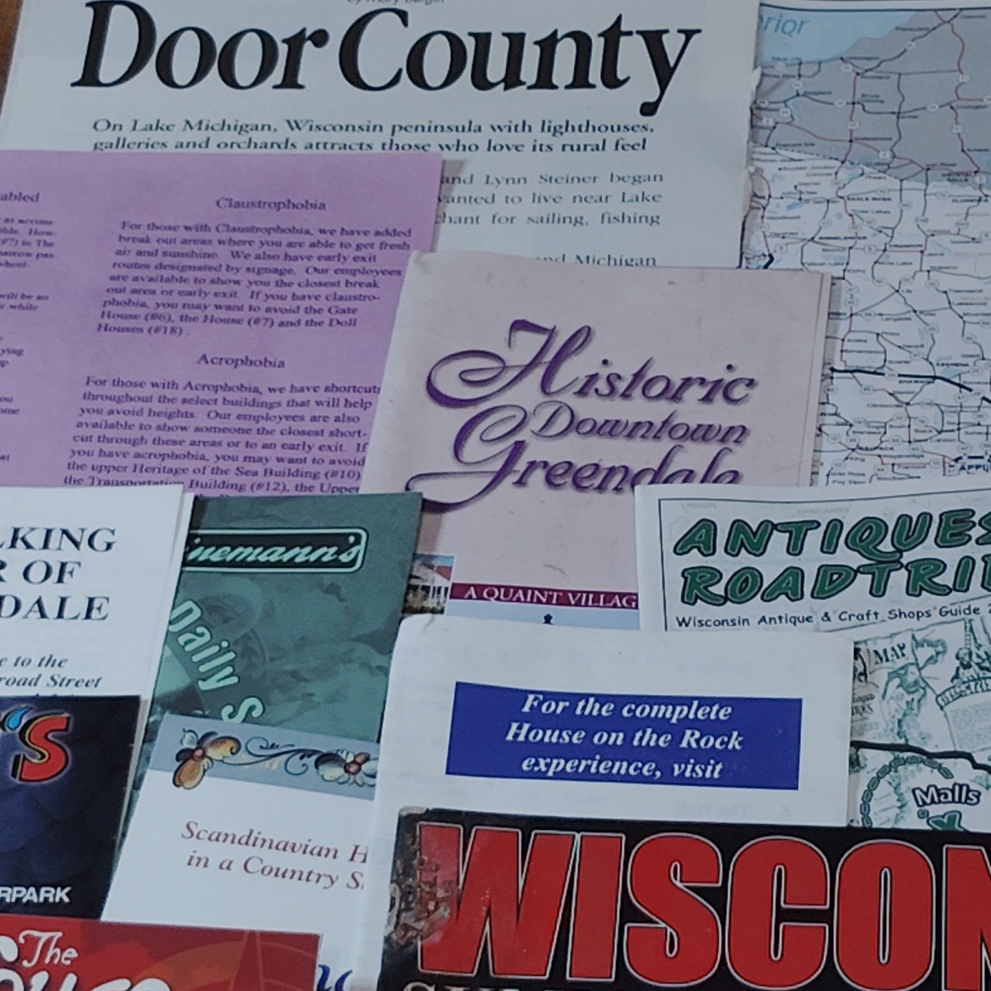 Wisconsin Travel Guides & Brochures Ephemera Lot- 2005 Vintage Paper Memorabilia
