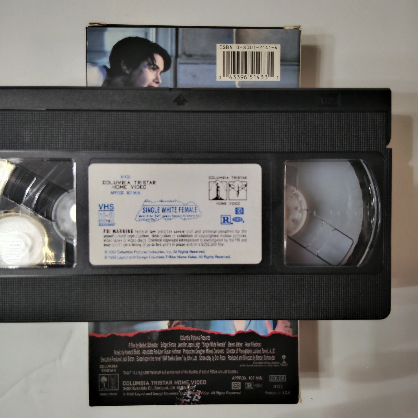 Single White Female VHS 1992 Bridget Fonda Jennifer Jason Leigh Thriller