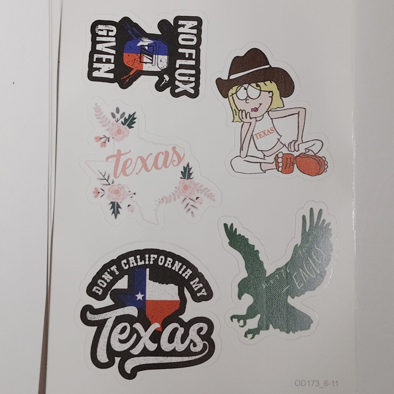 Texas Stickers 56‑Pc Waterproof Vinyl Decal Pack for Travel & Accessories