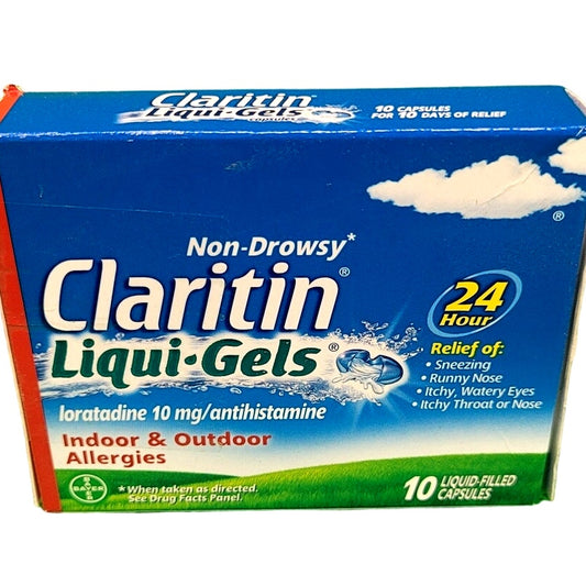 Claritin Allergy Liqui-Gels, 10 mg, 10 Count, Non-Drowsy,  EXP. 03-31-2026