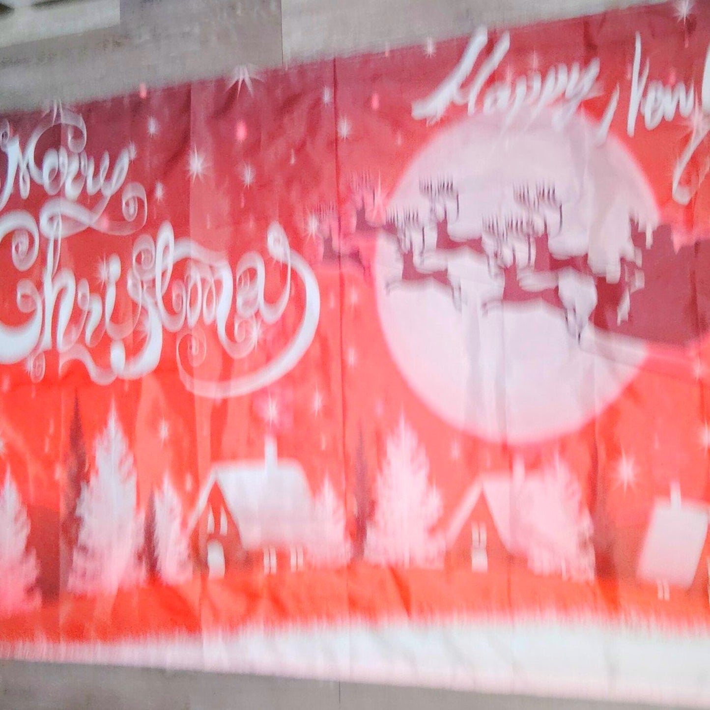 Christmas Banner Flag – 3x5 ft, “Merry Christmas / Happy New Year” Santa Sleigh