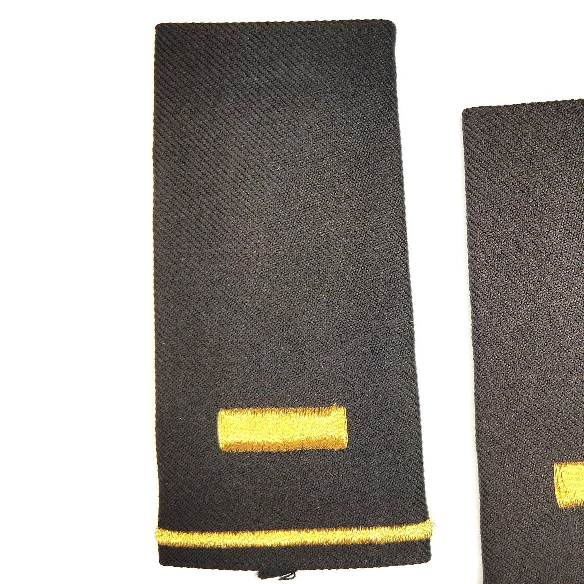 Army Second Lieutenant O‑1 Shoulder Boards Gold on Black ASU Pair 4‑3/8 × 2‑1/4"