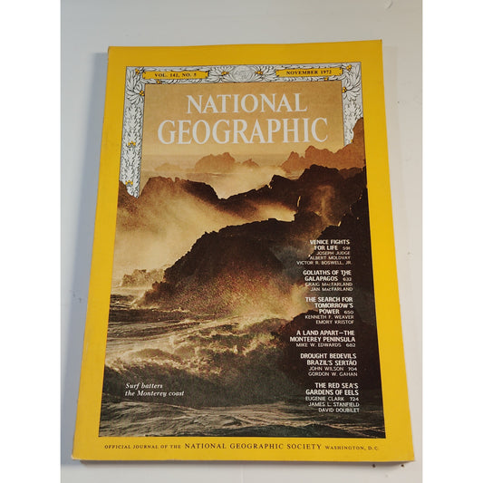 National Geographic – November 1972, Venice, Galápagos, Monterey Peninsula