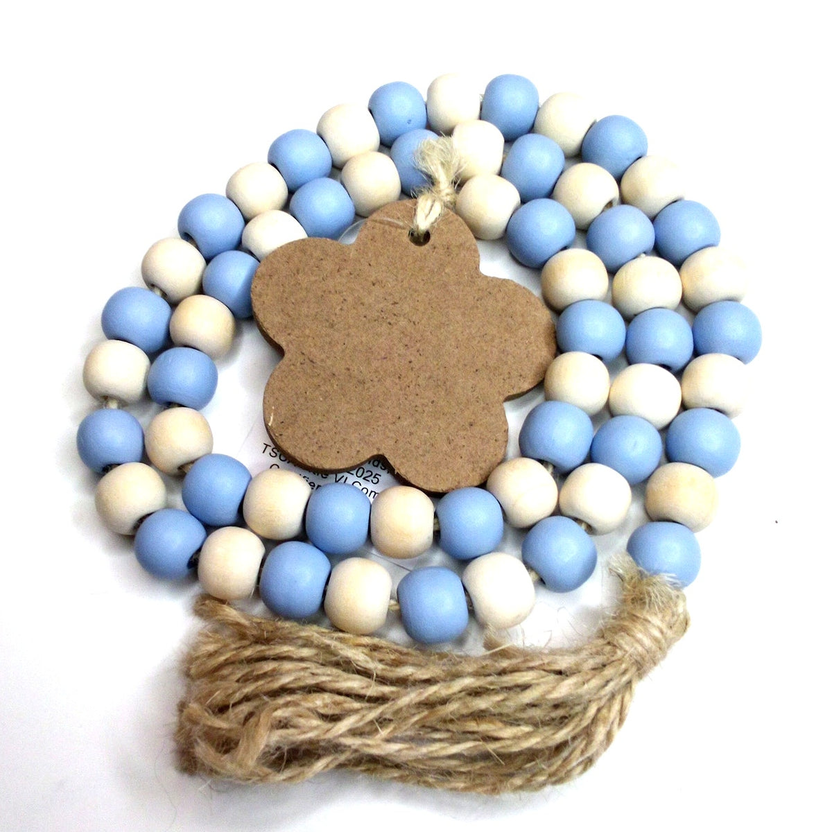 Dolly Parton Wildflower Collection Wood Bead Garland - Blue & Cream Decor