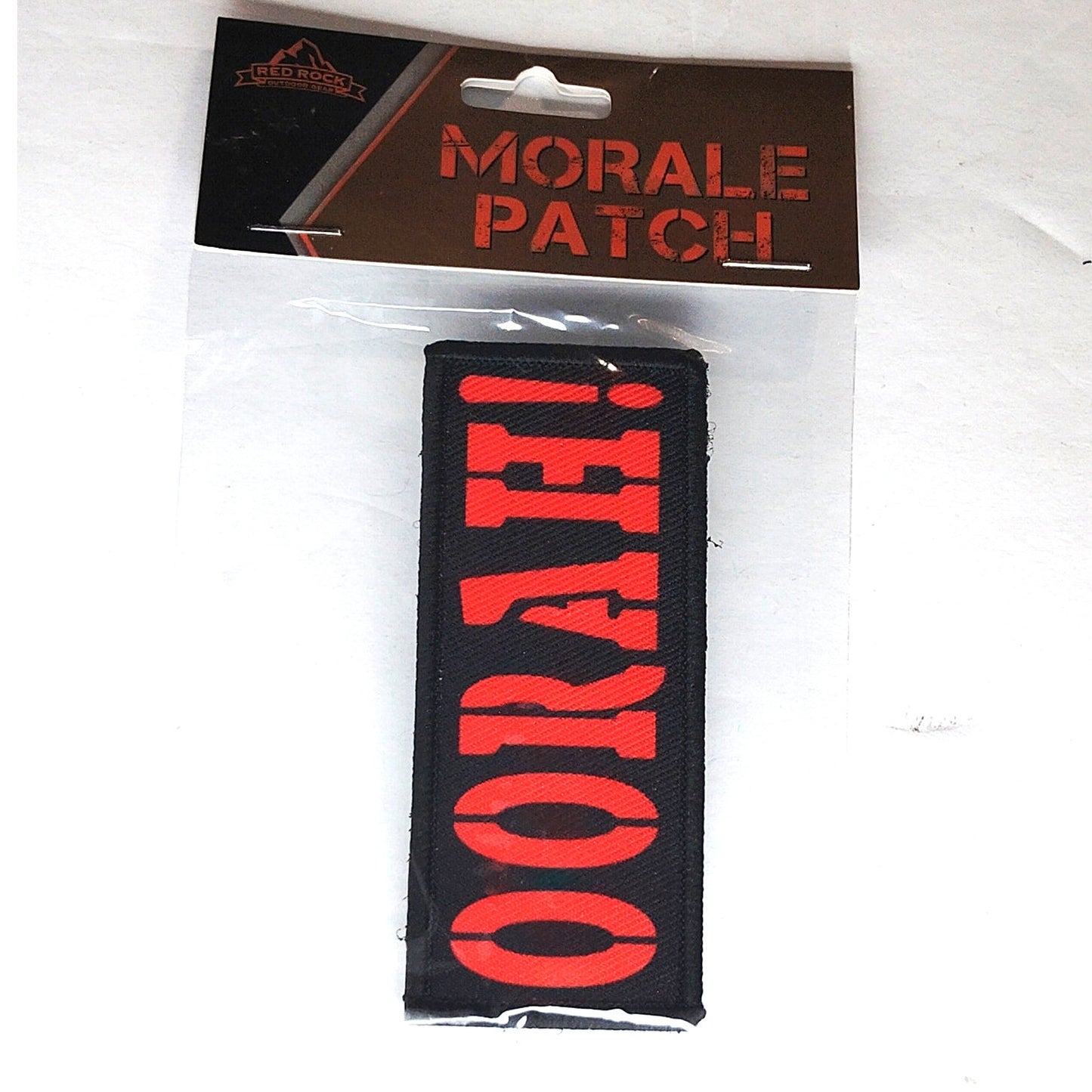 OORAH Morale Patch Red Rock Outdoor Gear Hook Back Printed 3‑1/2" × 1‑1/2"