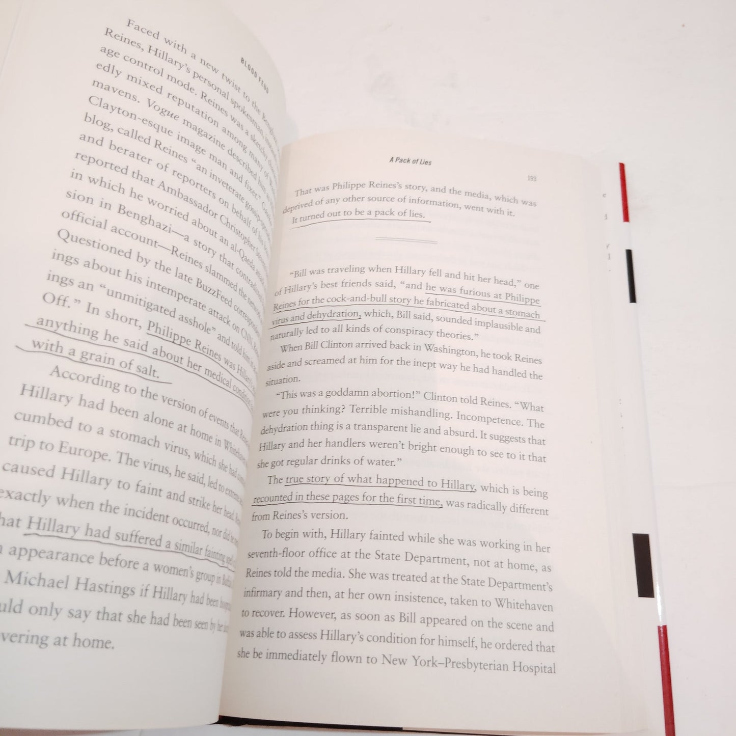Blood Feud Clintons vs Obamas 2009 Hardcover Excellent Cond Underlined Notes LN