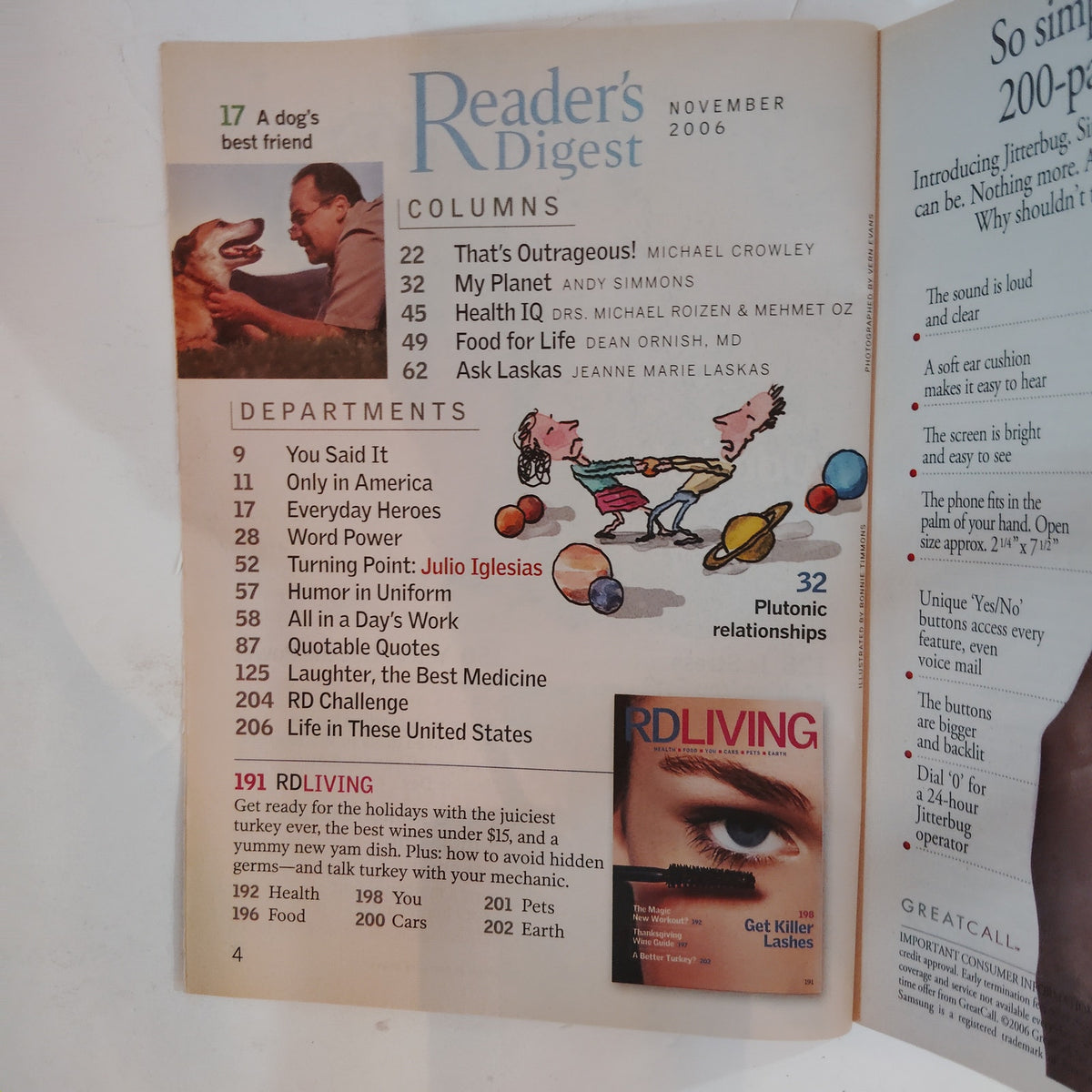 Reader's Digest November 2006 Tim Allen Large Print Magazine Back Issue