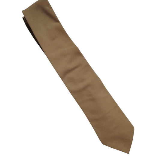 USMC Khaki Service Tie 3" Wide Vintage 1950s–1970s Wool/Dacron Blend Military Dress Accessory