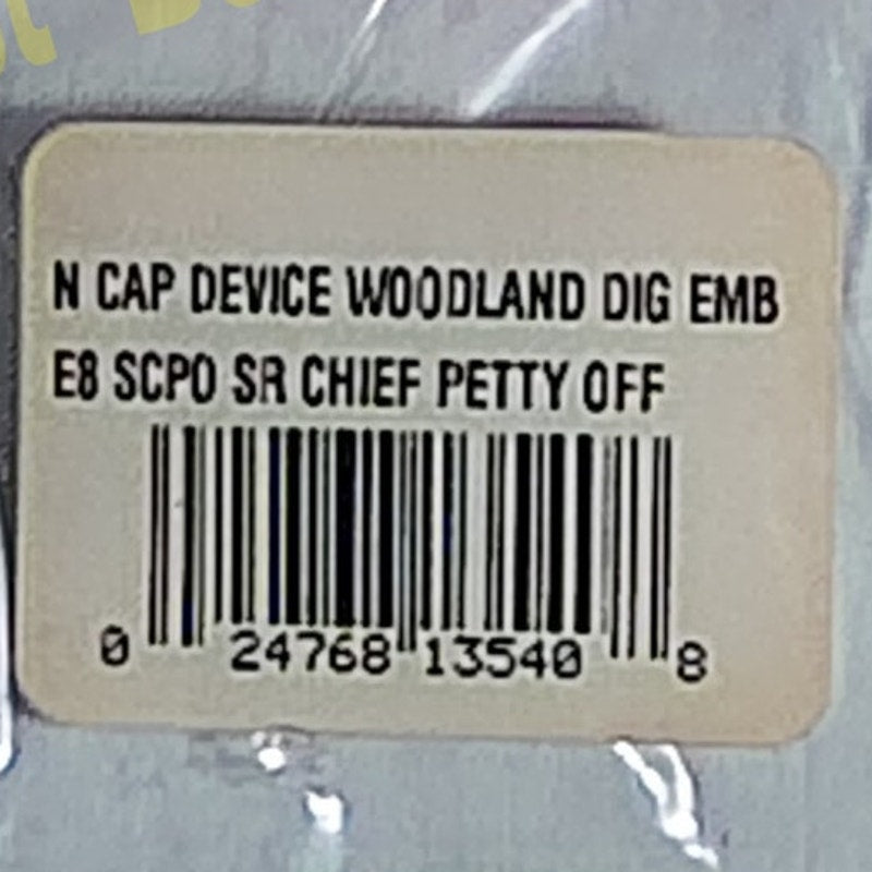 Master Chief Petty Officer 1st Class (E-9) Sew-On Cap Emblem, Woodland Digital
