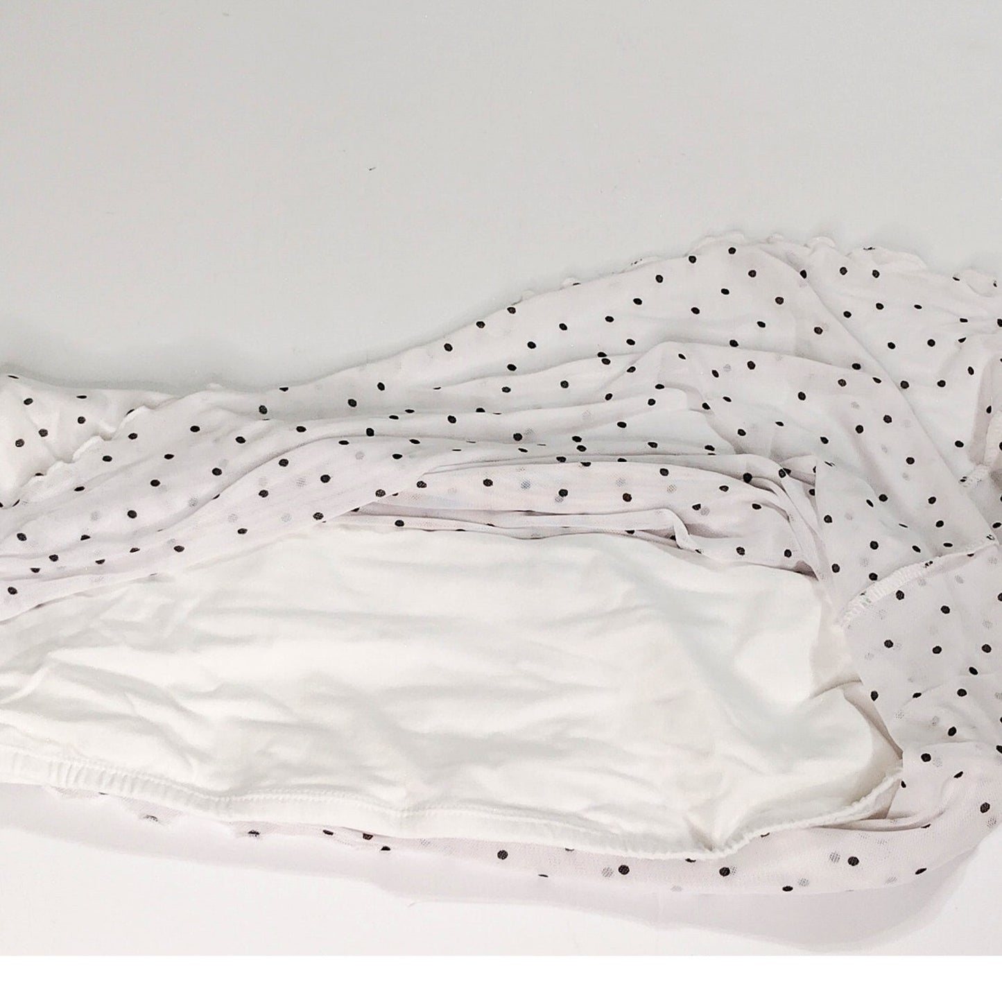 Wild Fable Women’s Sheer Tube Top White w/ Black Polka Dots,  Large