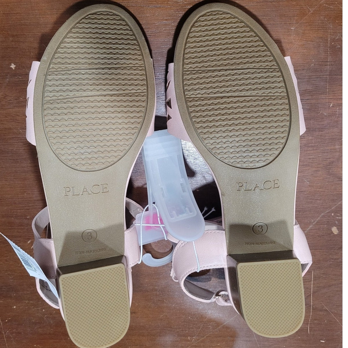 Children’s Place Girls’ Pink Gladiator Heel Sandals – Perforated, Size Youth 3