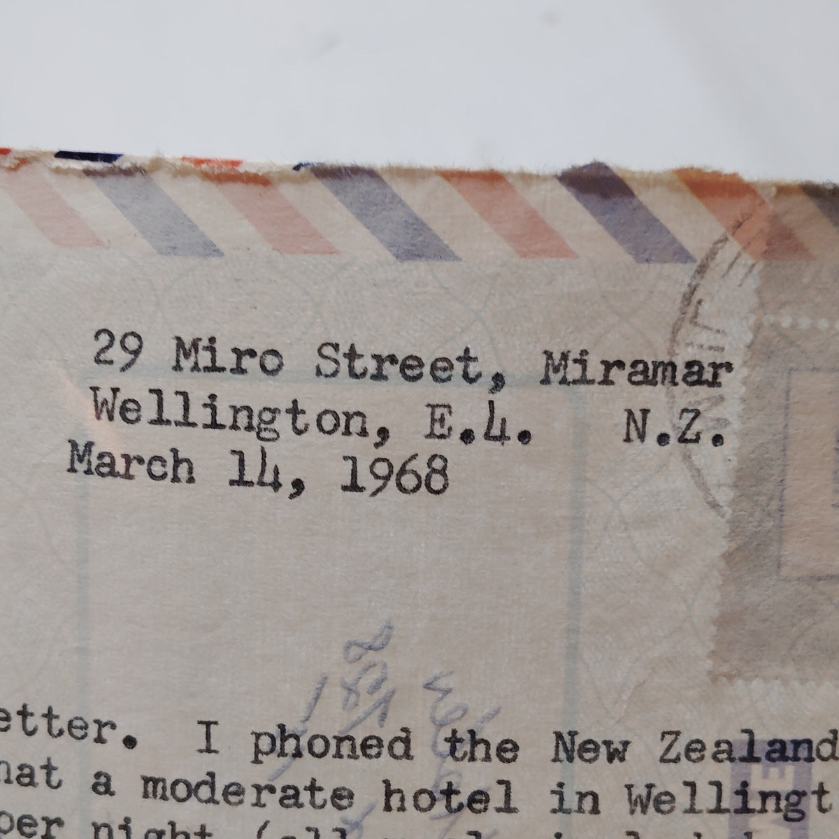 Vintage 1968 New Zealand Airmail Aerogramme Cover Lake Hayes Otago Philatelic