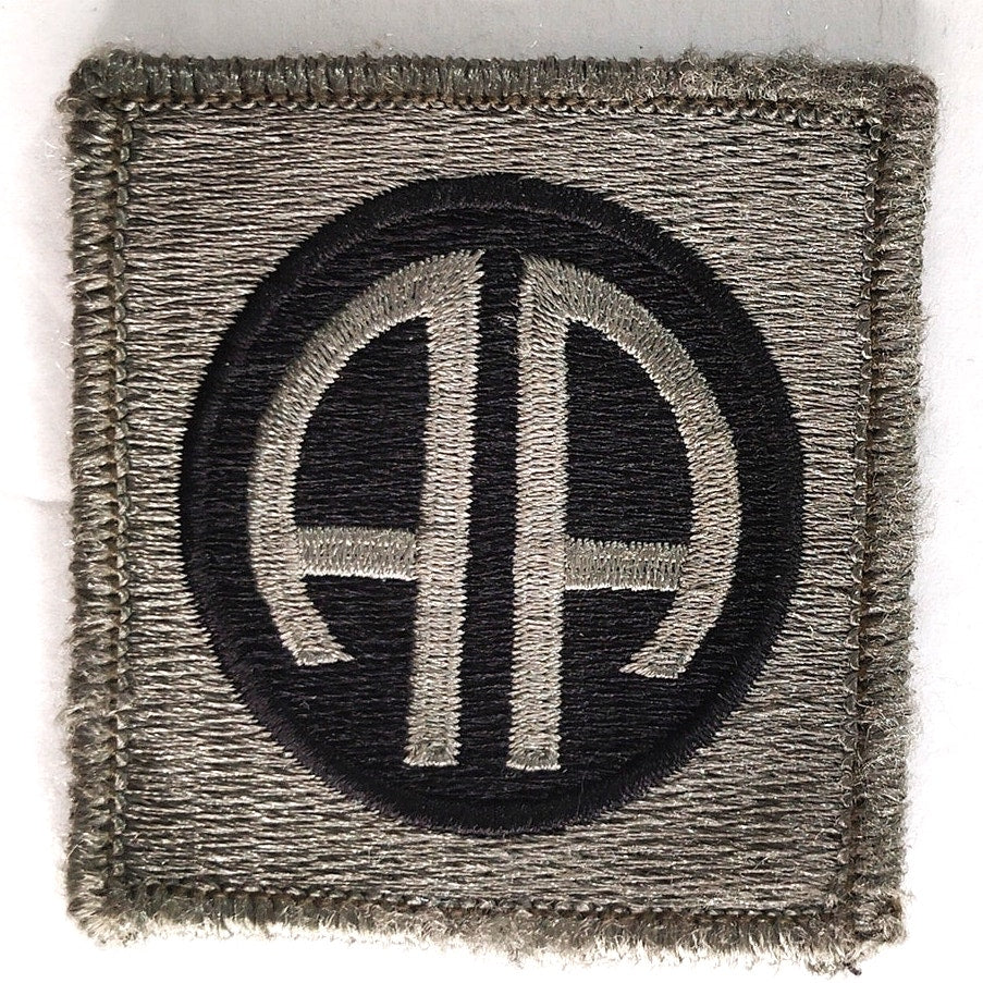 US Army 82nd Airborne Division Embroidered Patch Subdued 2‑3/8 × 2‑3/8 Hook Back