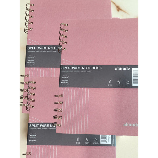 3-Pack – Altitude Supplies Spiral Journals – 6.25" x 8.5" – 160 Lined Pages – Mauve Pink Arch Cover