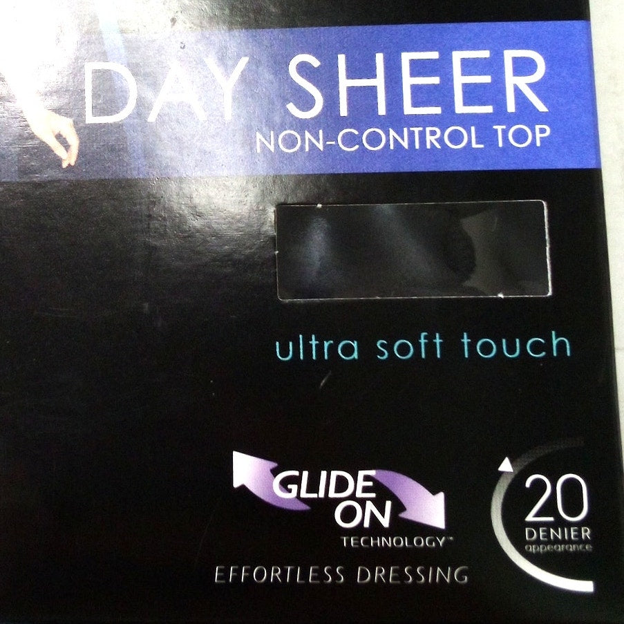 Just My Size JMS Day Sheer Non-Control Top Pantyhose 4X Off Black 2 Pair