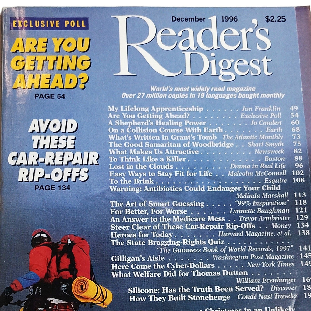Reader's Digest Magazine December 1996 Vol. 149 No. 896 Vintage Back Issue