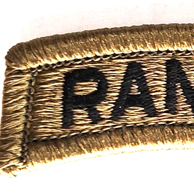 US Army Ranger Tab OCP Embroidered 3‑1/4 × 1‑1/8 Hook‑Back