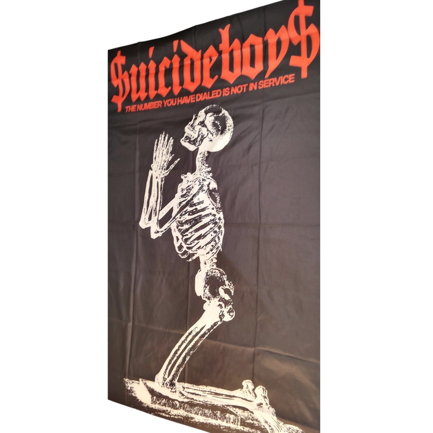 Gothic Suicide Skeleton Tapestry Hip Hop Wall Decor 40x60 Polyester w/ Hardware