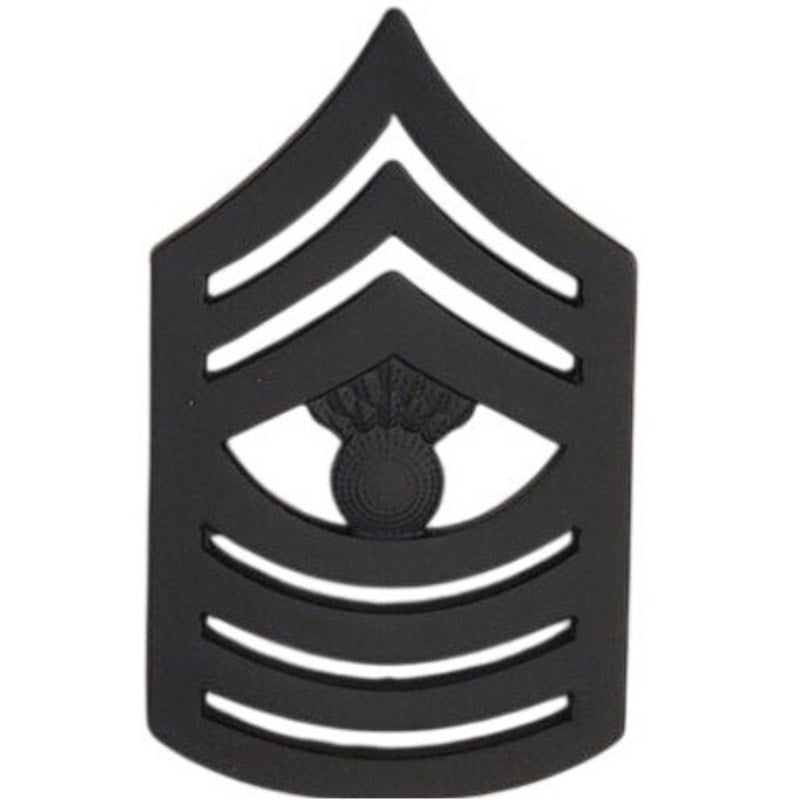 Pair USMC Master Gunnery Sergeant E‑9 Subdued Metal Rank Insignia 7/8" × 1‑1/2"