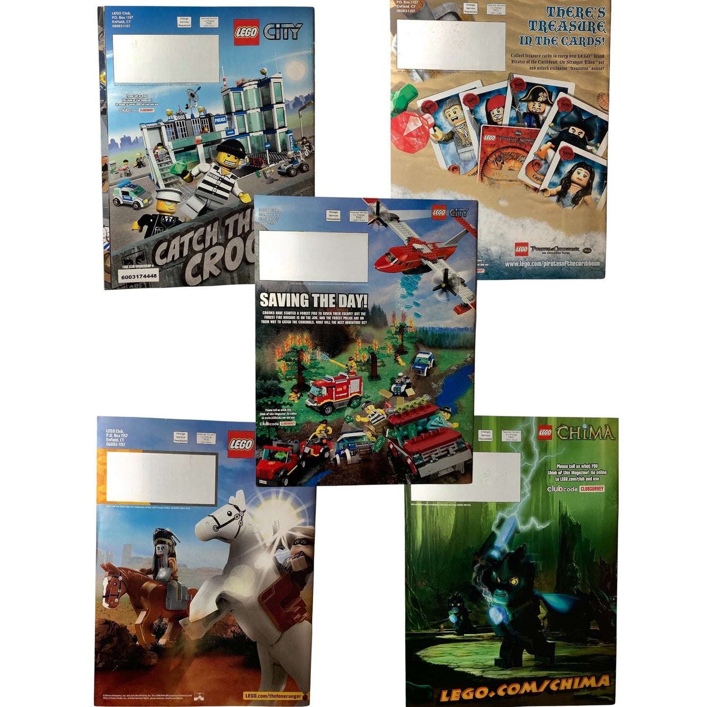 5 x Back Issues Lego Club Magazines, 5  issues from 2011-2013 Pictured