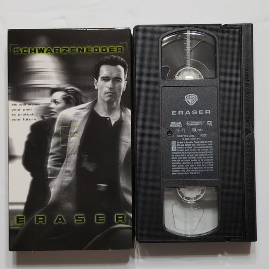 Eraser 1996 VHS Arnold Schwarzenegger Action Thriller Movie Vintage Video Tape