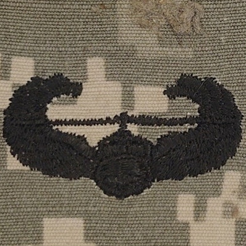 US Army Air Assault Badge Patch – OCP Subdued Black Embroidered on Digital ACU