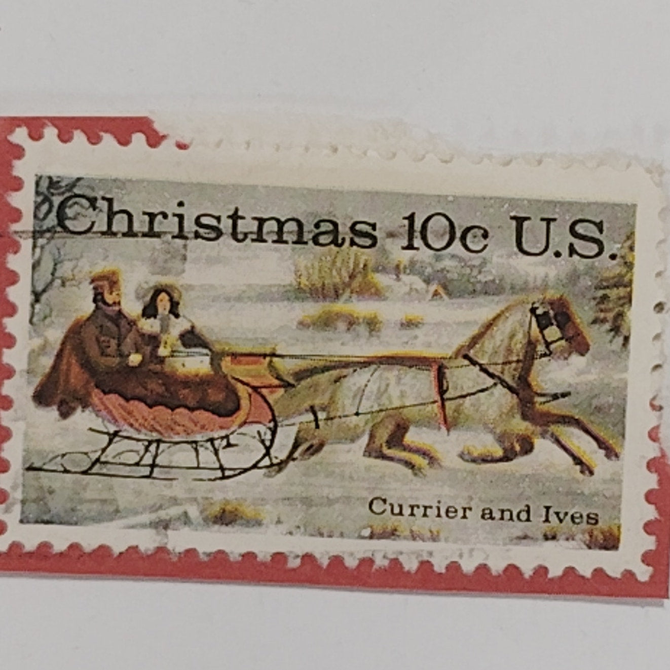 1974 Currier & Ives Christmas Stamps – 10¢  Lot of 5 Used – Scott #1551