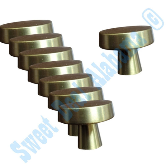 8-PK Amerock Drawer and Cabinet Knobs, Golden Champagne, Round, 1-5/16"D