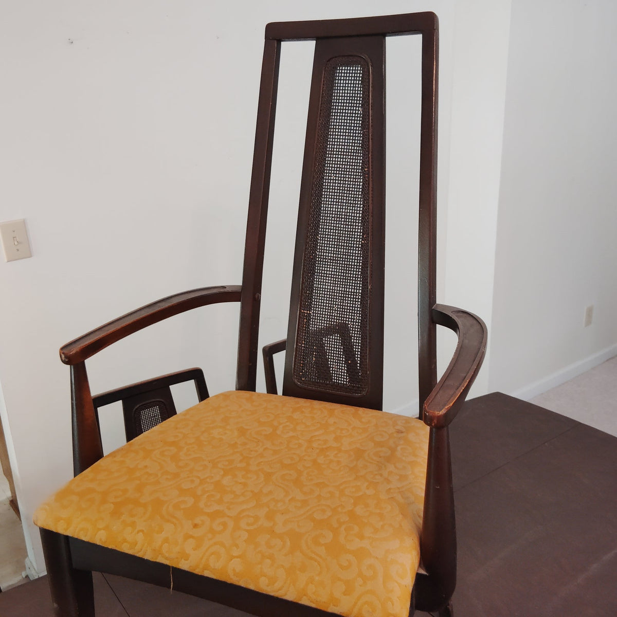 LOCAL PICKUP ONLY- 1963 Dark Wood Dining Set - Table, 6 Chairs