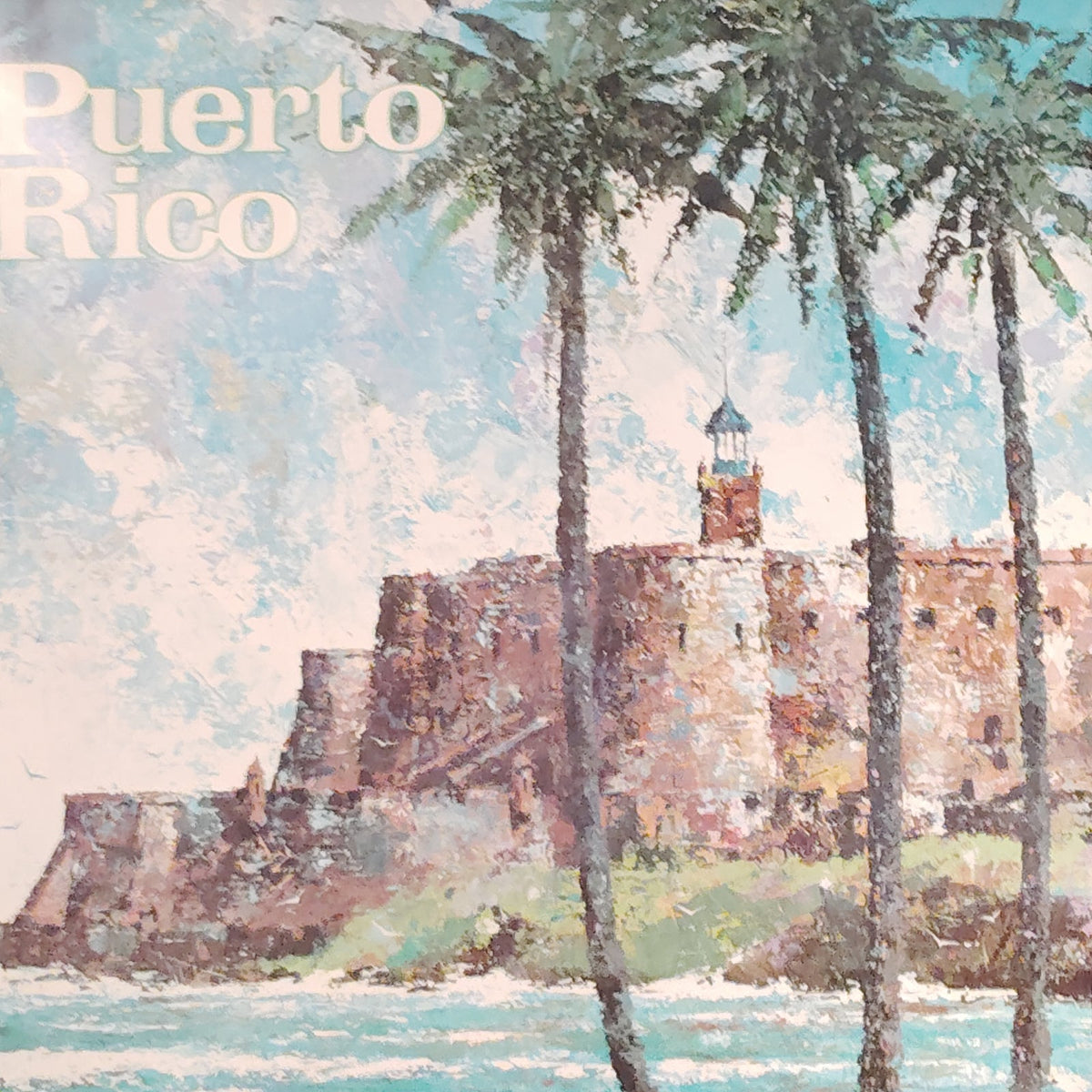 Vintage Delta Air Lines Puerto Rico Travel Poster 27x21 Framed El Morro 1970s