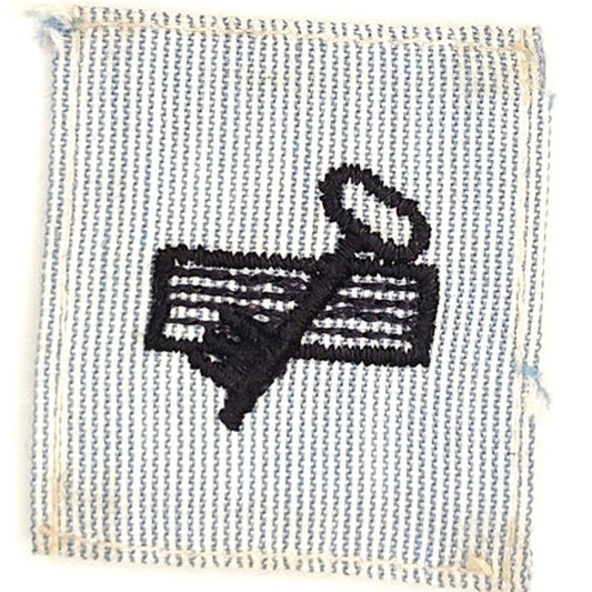 1960's US Navy Disbursing Clerk DK Striker Patch Black on Chambray 1‑3/8 × 1‑5/8