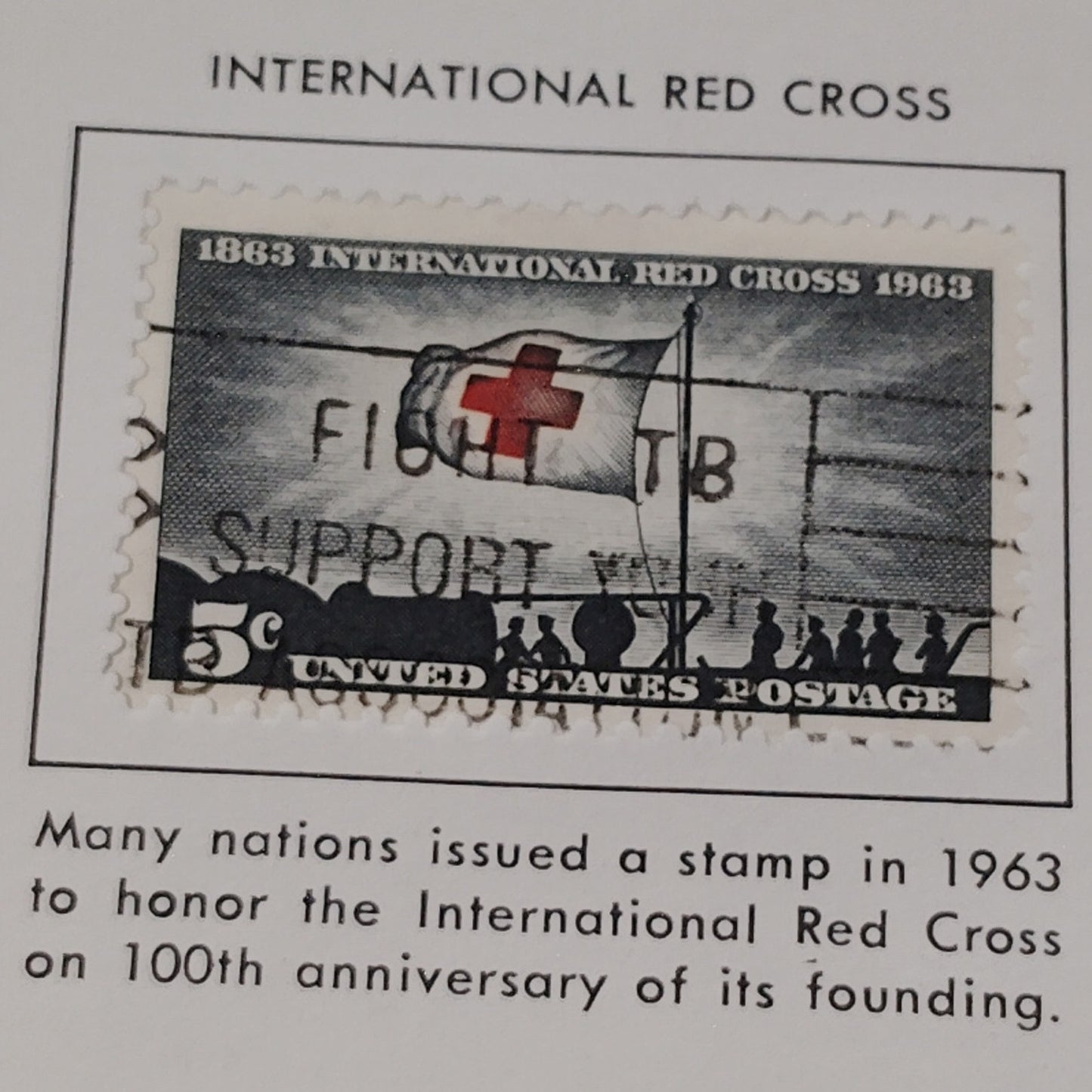 1963 Scott #1239 – 5¢ International Red Cross Centennial / Fight TB – Canceled