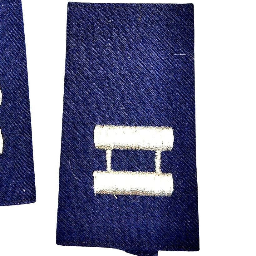 Vintage US Air Force Captain O‑3 Shoulder Mark Epaulets Female 3‑1/4" × 2" Pair