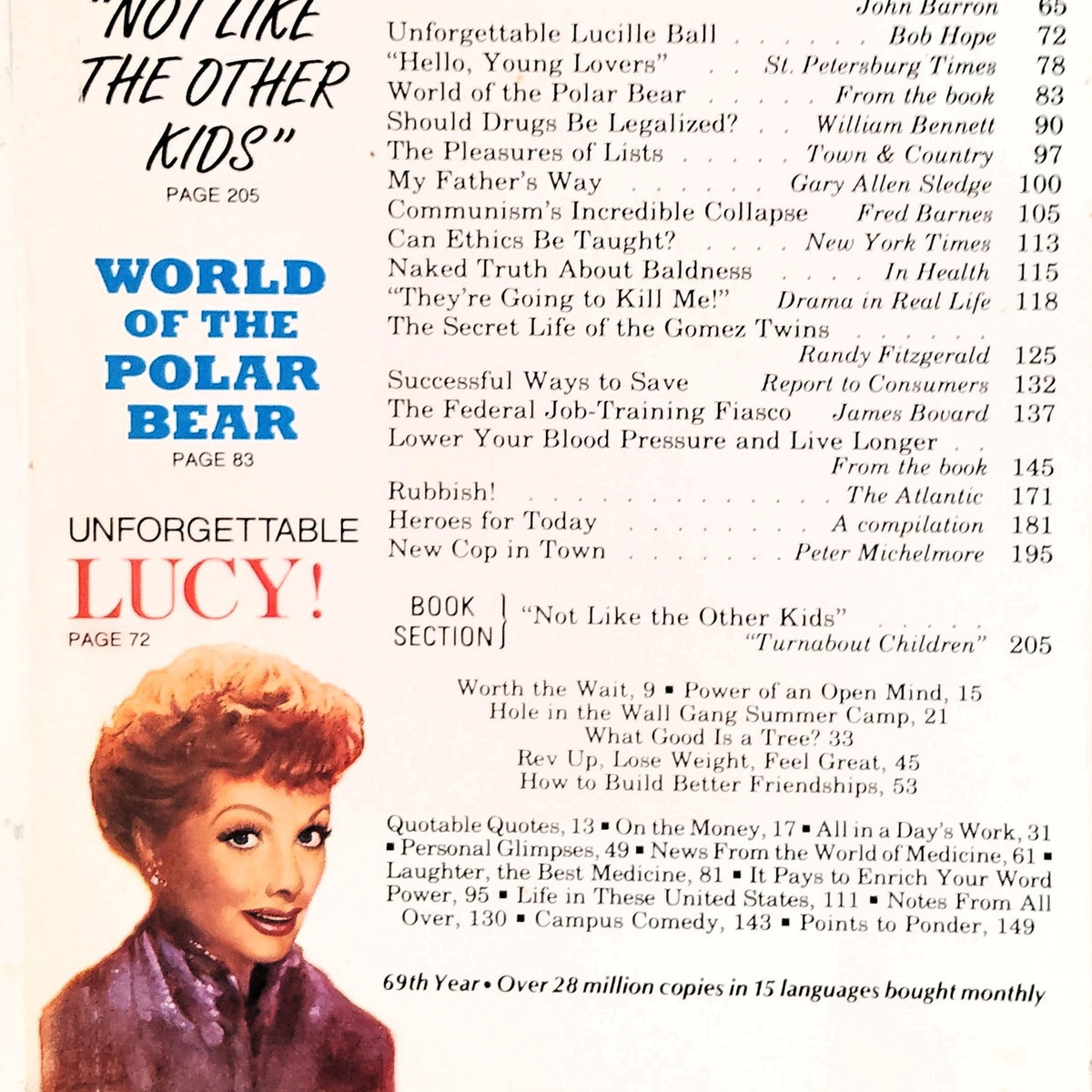Reader's Digest Magazine March 1990 Vintage Lucille Ball Cover Issue