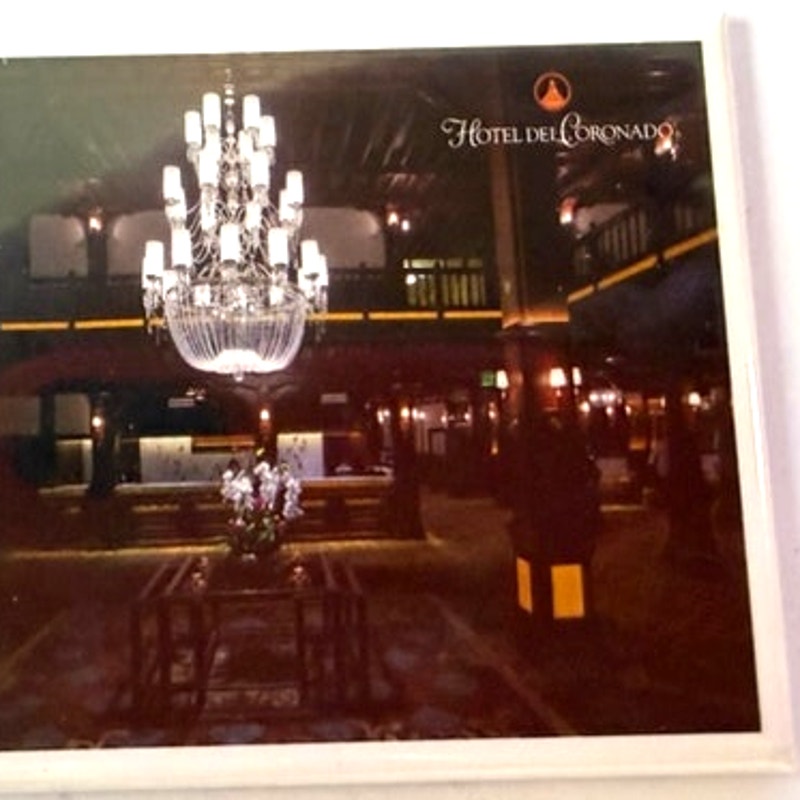 Hotel del Coronado Lobby Interior Photo Magnet Crystal Chandelier 3‑5/8"