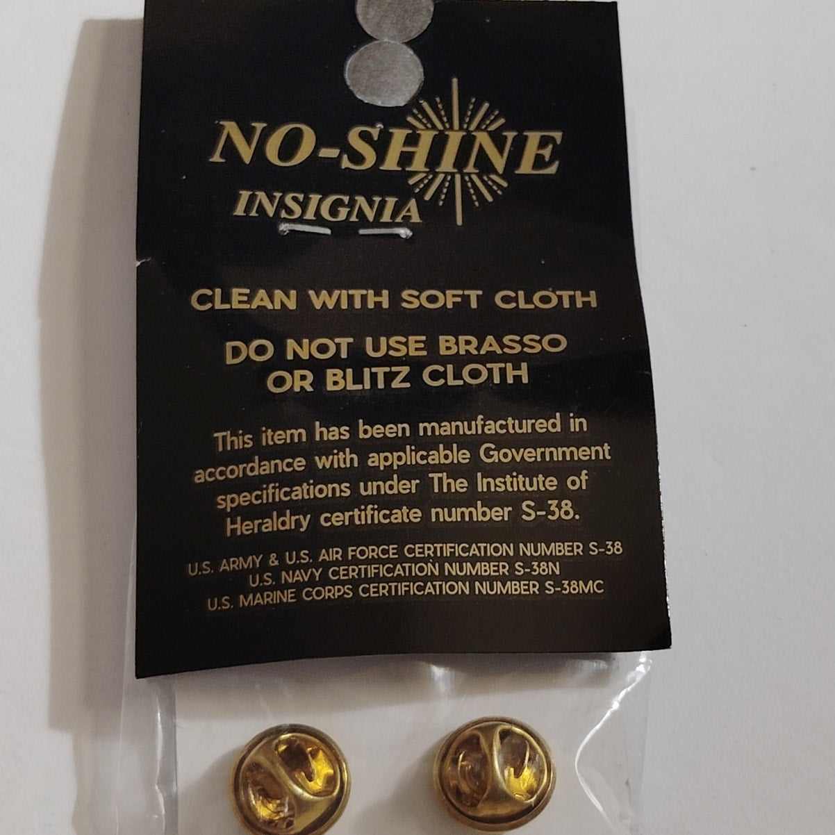 USMC Lance Corporal E‑3 No‑Shine Gold Rank Insignia novelty Pins 7/8" × 5/8"