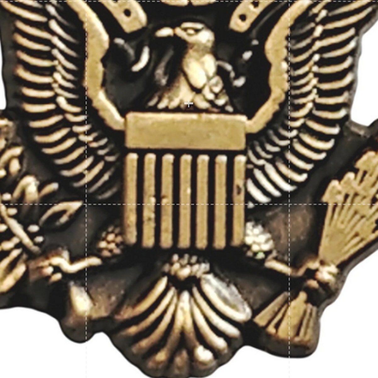 Mini Army Officer Cap Device USA Great Seal, Novelty Hat Lapel Pin 3/4" × 5/8"