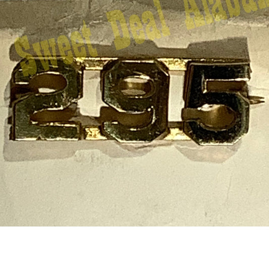 Early/Mid 1900s Brass C-Clasp Number "295" Collar Device 3/8"H Hat / Lapel Pin