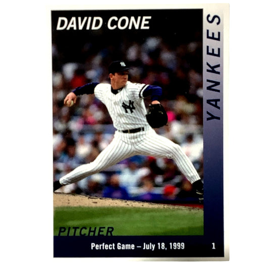 RARE Card, Book Promotion Card- David Cone, Yankees 7/18/99 Perfect Game, NM