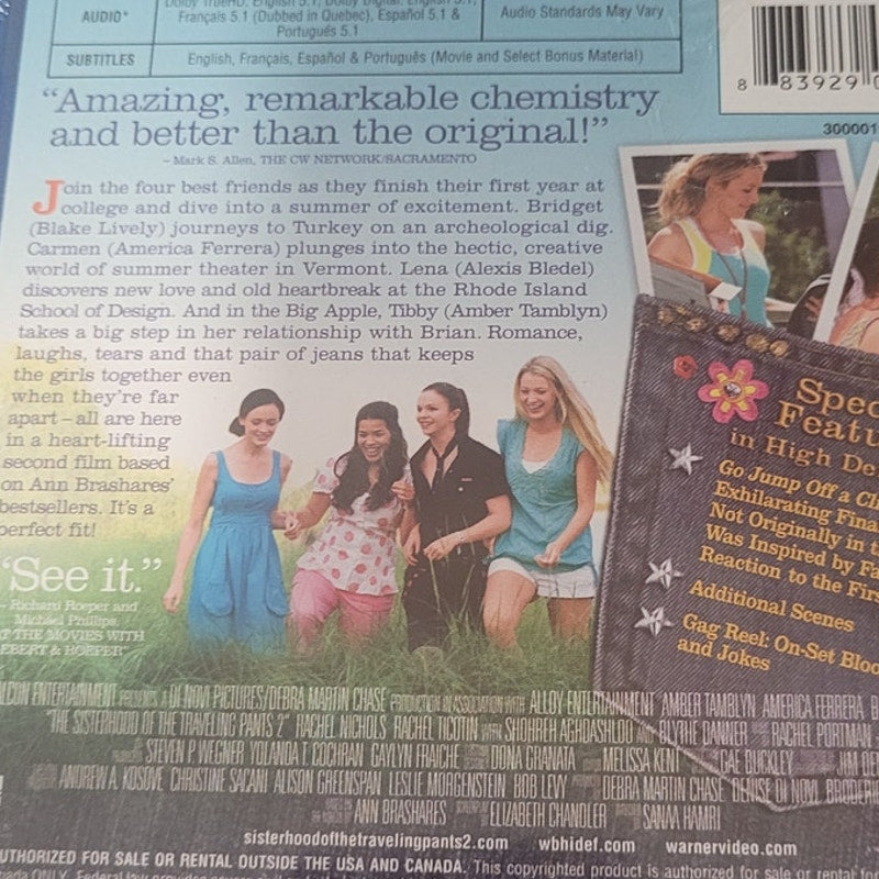 Sisterhood of the Traveling Pants 2 Blu-ray Sequel Drama Blake Lively America