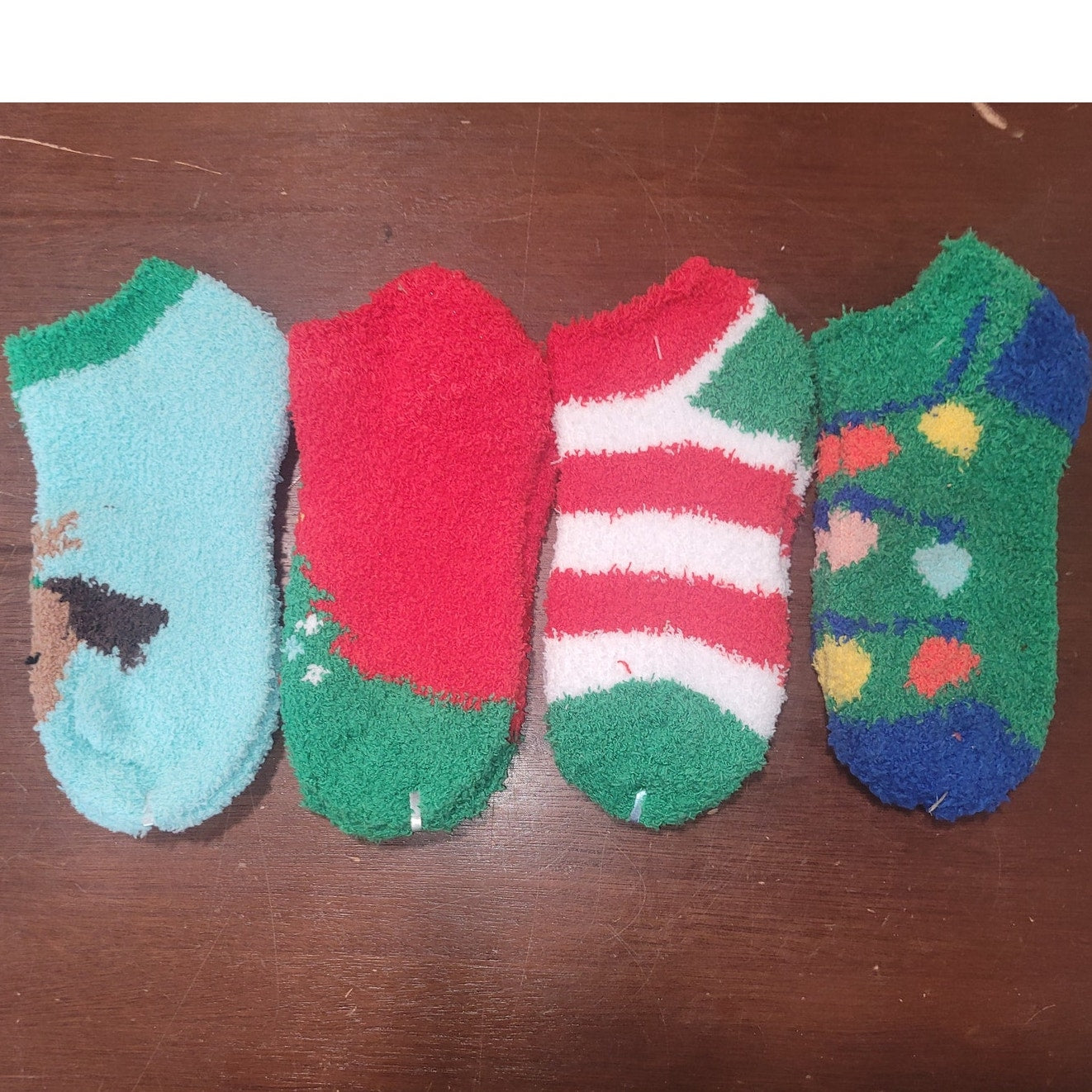 4-Pack Cozy Terrycloth Holiday Socks for Kids – Size 7–8.5