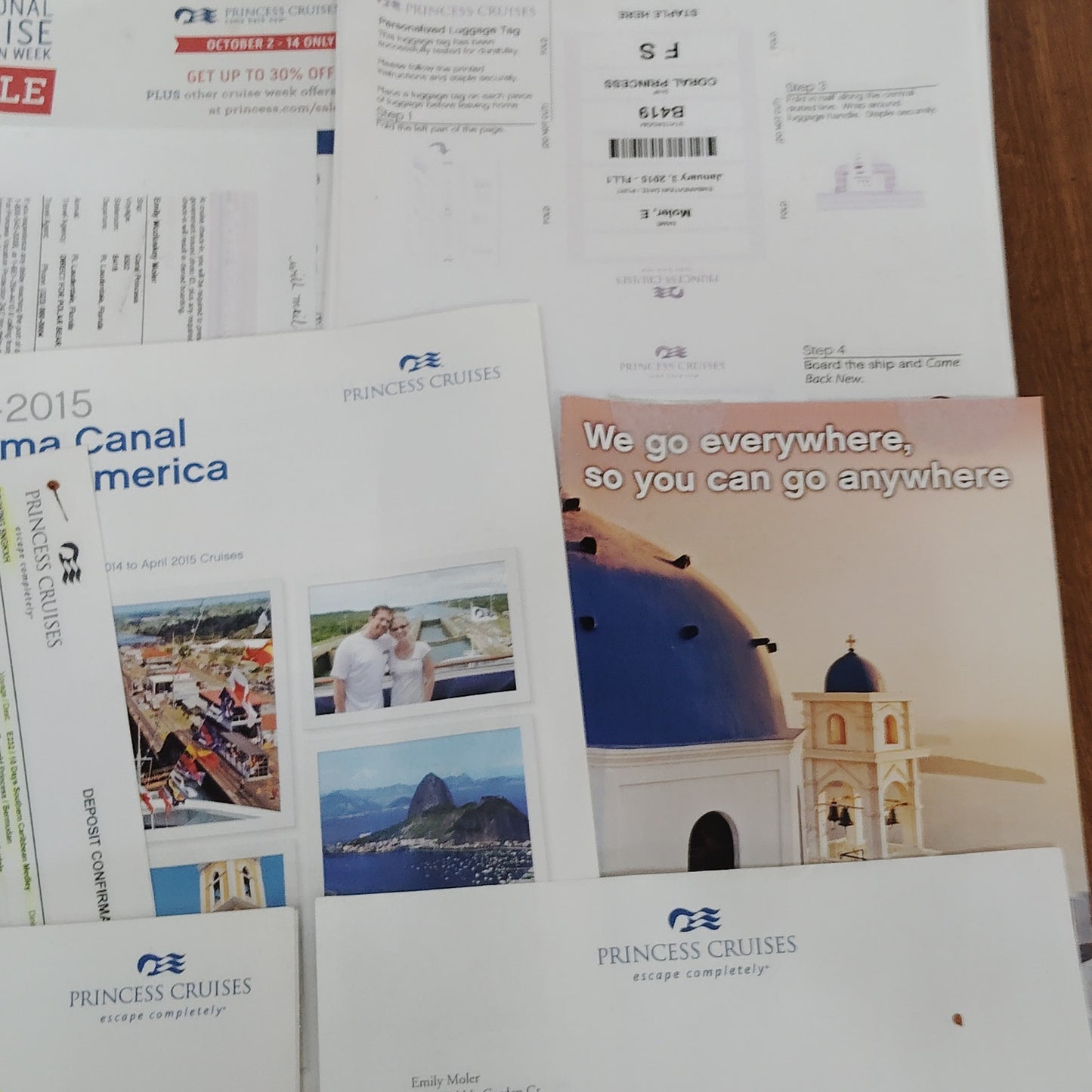 Princess Cruises 2014-2015 Panama Canal Cruise Atlas & Ephemera Lot