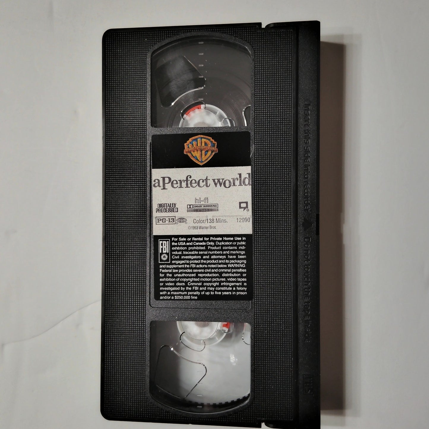 A Perfect World VHS 1993 Kevin Costner Clint Eastwood Drama Thriller Vintage
